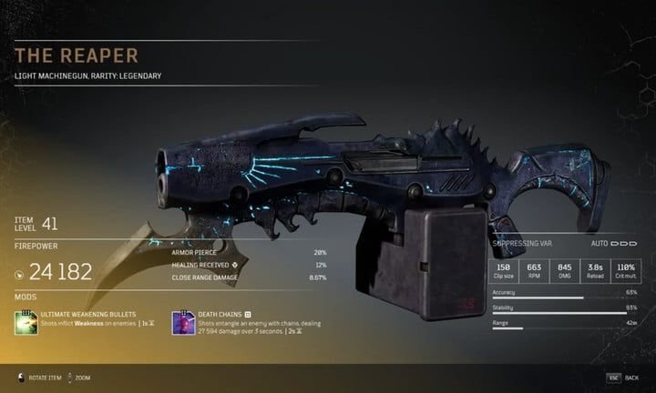 Outriders armas legendarias