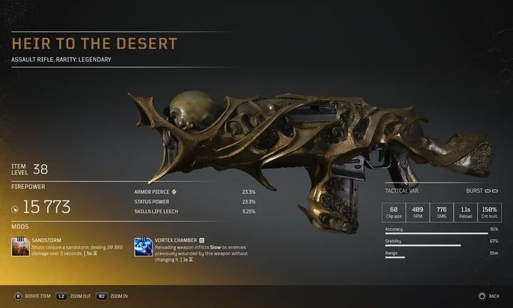 Outriders armas legendarias