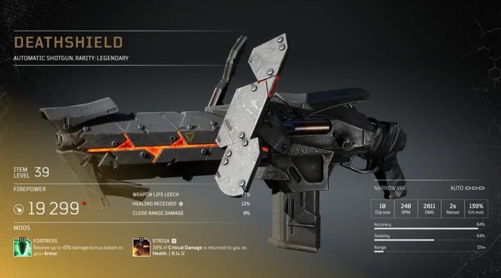 Outriders armas legendarias