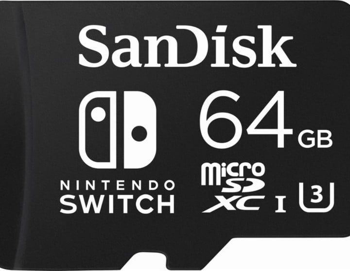 Una tarjeta de memoria microSD para Nintendo Switch