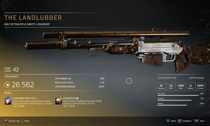 Outriders armas legendarias