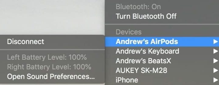 Cómo ver la carga de los AirPods en Mac