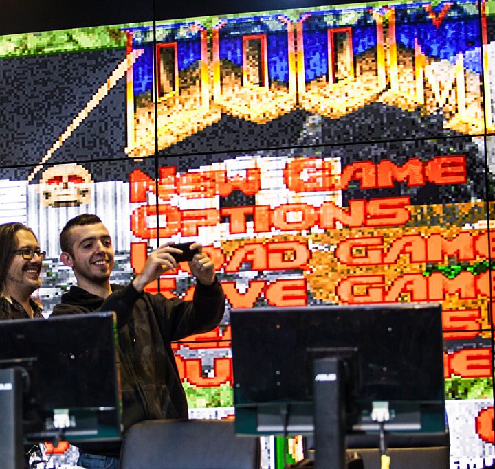 John Romero durante la Milan Games Week de 2016