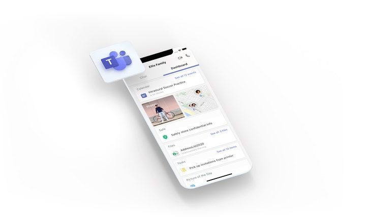 Celular mostrando logo de Teams
