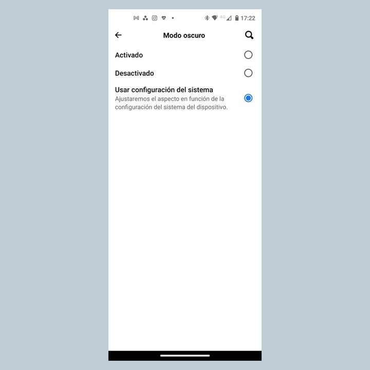 Modo oscuro de Facebook