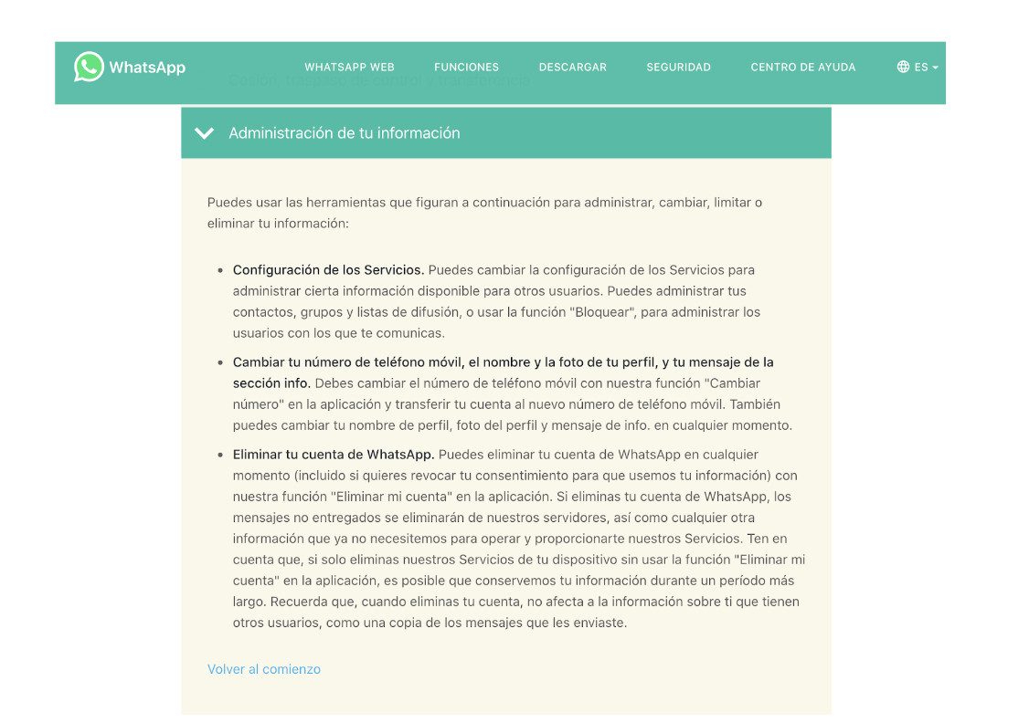 whatsapp ejercer derecho privacidad screenshot 2021 05 06 derechos de en pdf