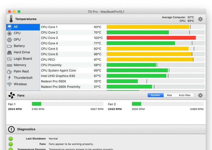 TG Pro, opción para monitorear la temperatura del procesador en Mac