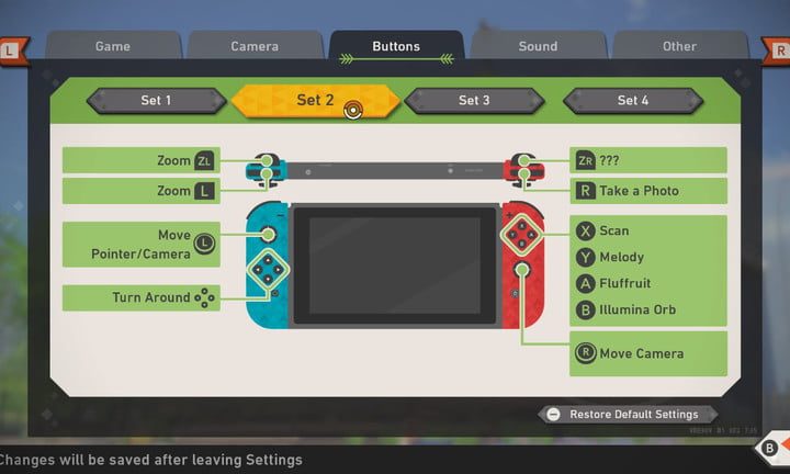 Ajustar los controles en New Pokémon Snap