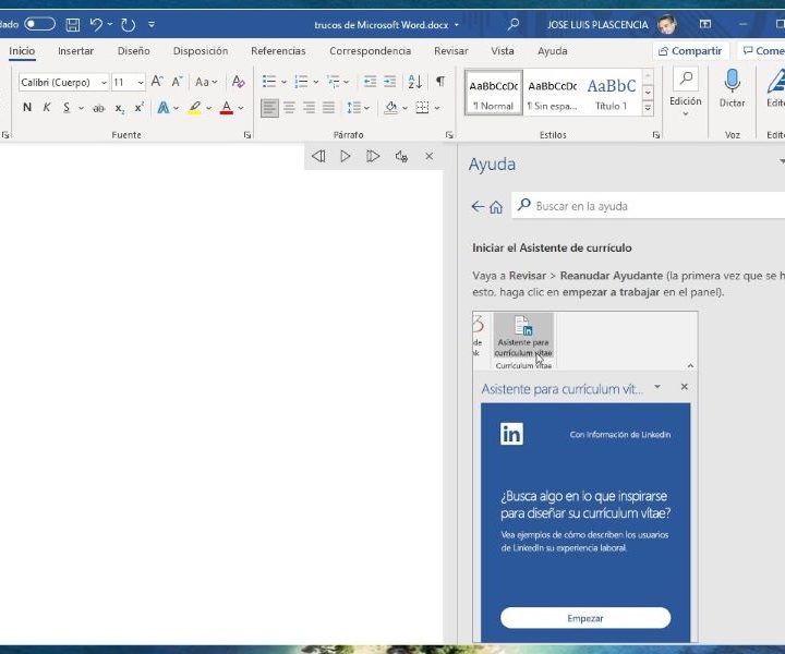 Usar el Asistente de Curriculum de Word