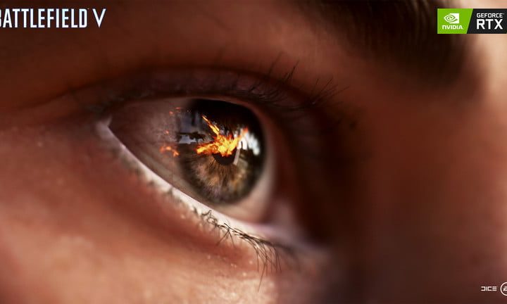 Frame de Battlefield V mostrando el ojo de una persona