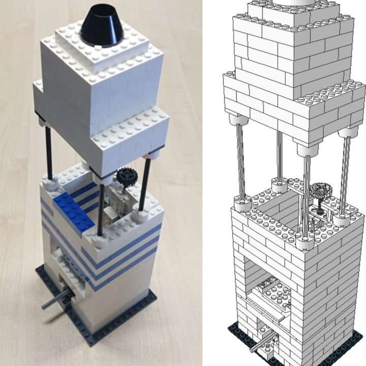 Microscopio hecho con piezas Lego