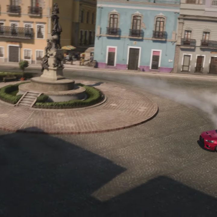 Una imagen de la ciudad de Guanajuato en el videojuego Forza Horizon 5