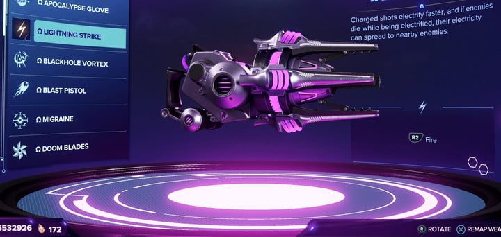 El arma Pararrayos de Ratchet & Clank: Rift Apart