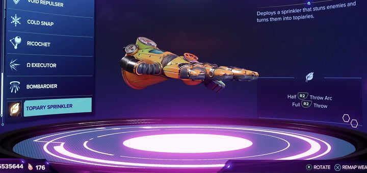 El arma Aspersor Topiario de Ratchet & Clank: Rift Apart