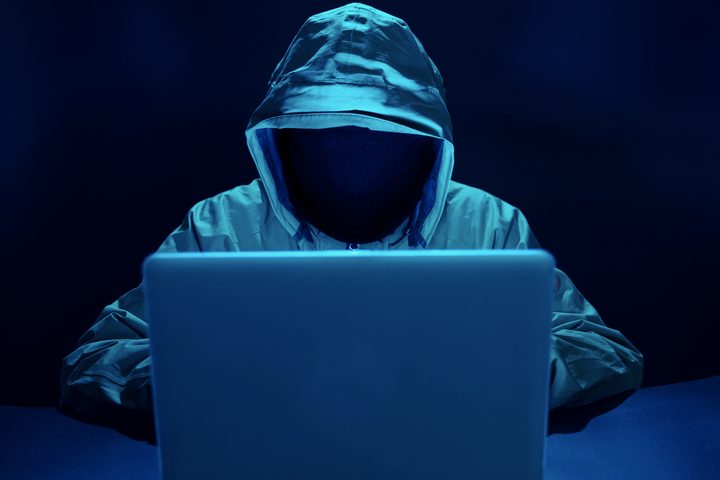 Hacker attacking internet