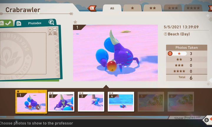Seleccionar imágenes en New Pokémon Snap