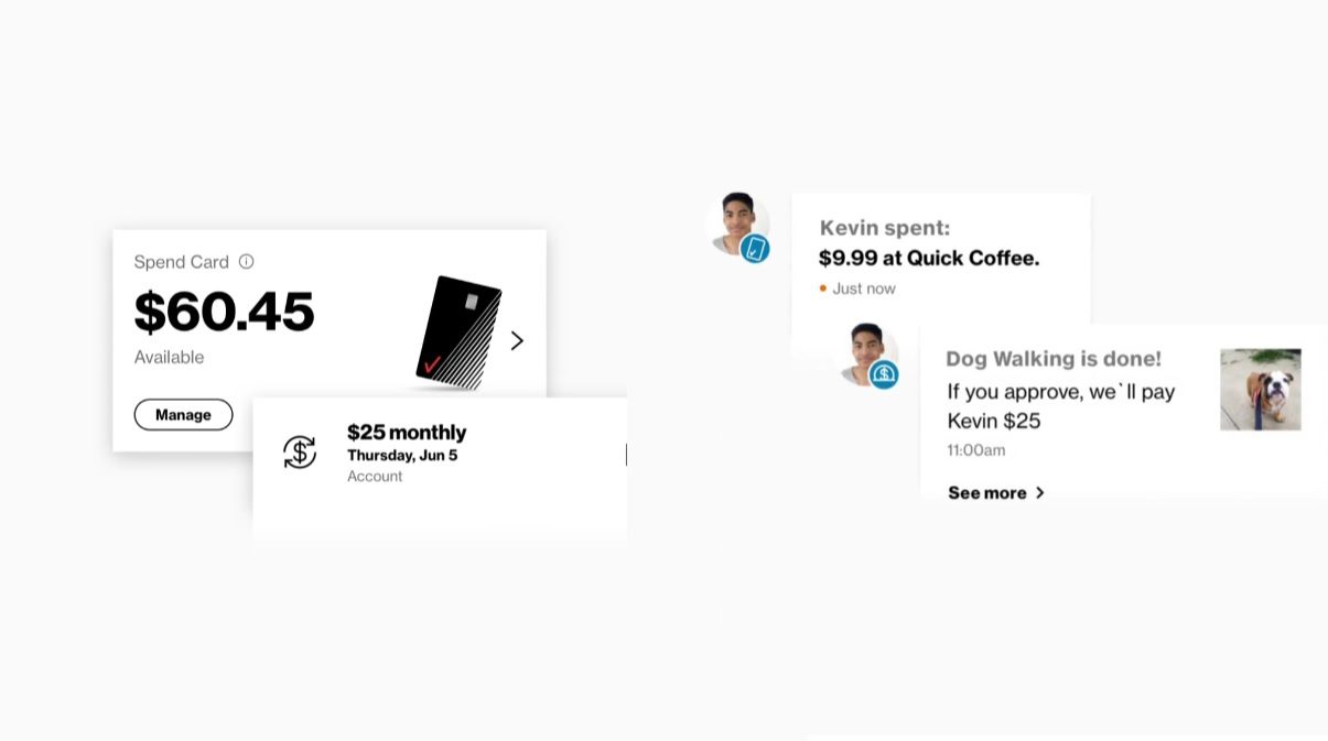 Una imagen de la app Verizon Family Money