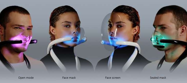 Esta mascarilla lanza aire puro y filtrado todo el día