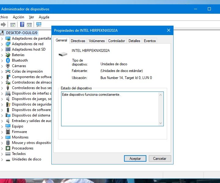 Detalles de Administrador de dispositivos y sus elementos