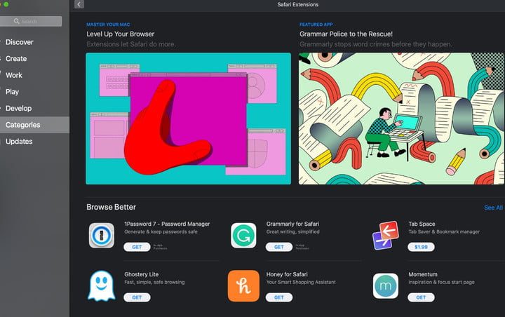 Las últimas extensiones disponibles, forma parte de actualizar Safari en Mac