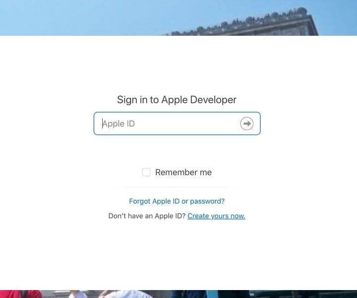Iniciar sesión como desarrollador de Apple