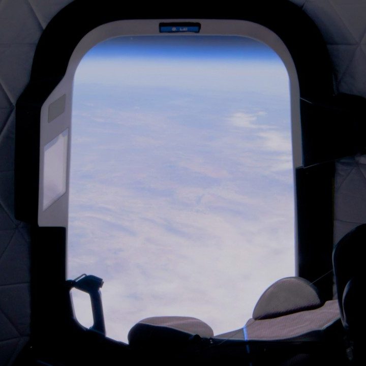 Una imagen de la cápsula New Shepard de Blue Origin