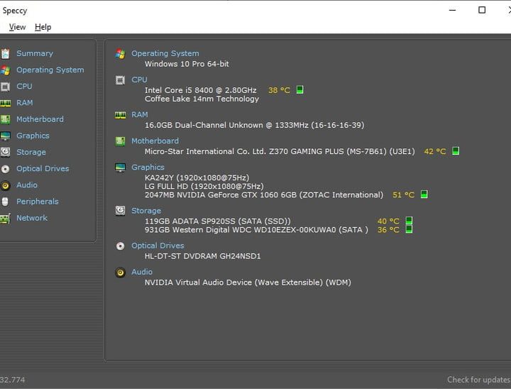 Speecy, alternativa para conocer especificaciones de tu computadora