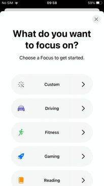 Imagen que muestra cómo crear un nuevo modo de Enfoque personalizado.