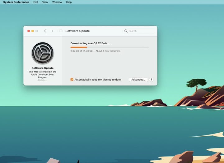 Descargando MacOS 12 Beta.