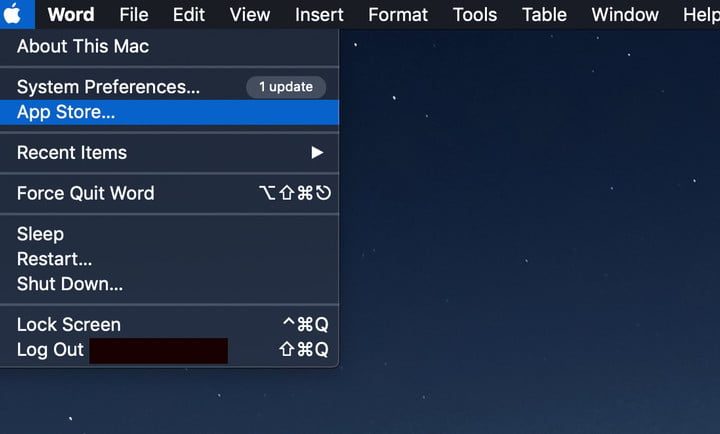 Menú de MacOS para actualizar Safari en Mac