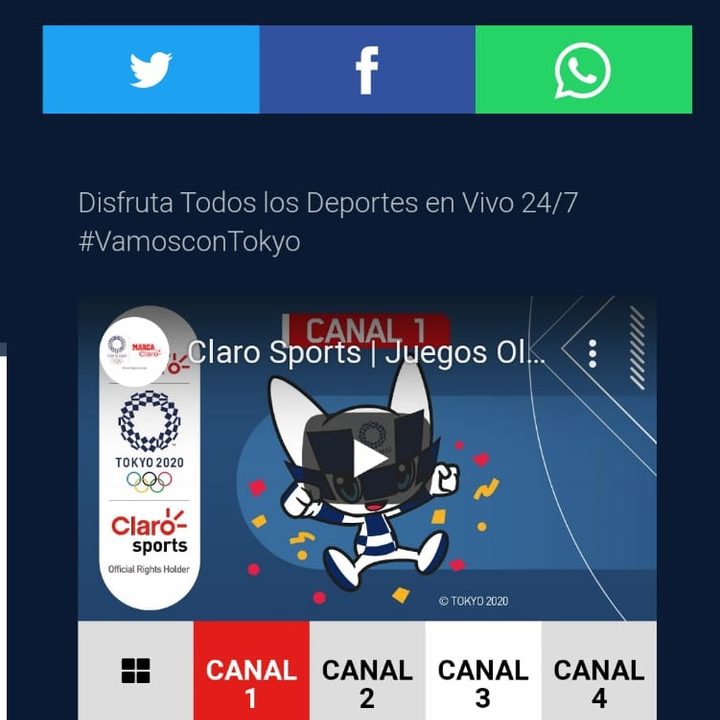 Marca Claro app Juegos Olímpicos de Tokyo 2020