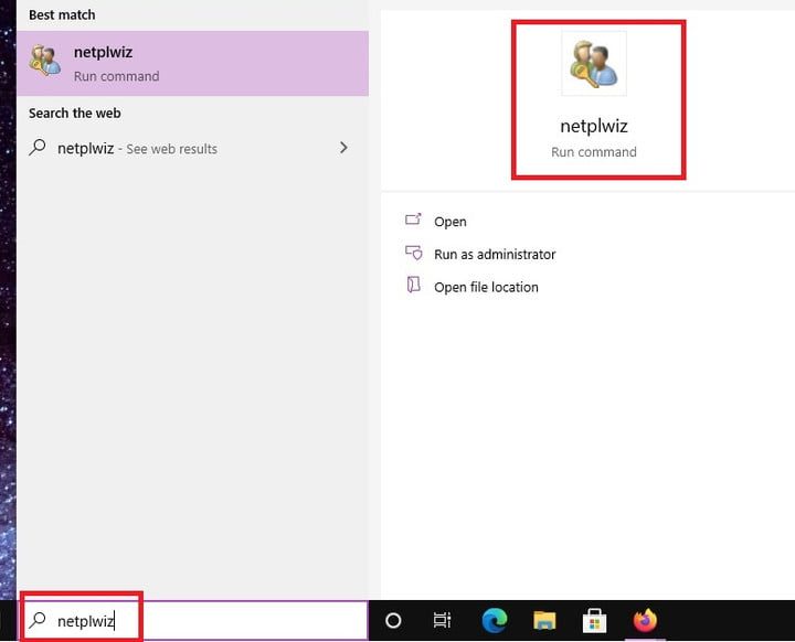 Acceder al comando netplwiz Run en Windows 10 para eliminar la contraseña de inicio de sesión de una computadora.