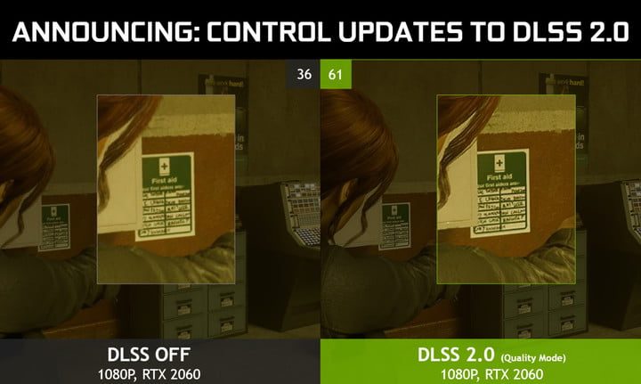 Comparativa de un frame de un juego con y sin DLSS