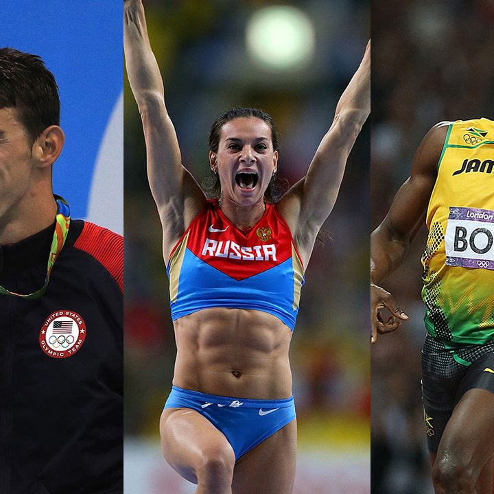 Michael Phelps, Elena Isinbaeva y Usain Bolt son poseedores de algunos de los principales récords olímpicos.