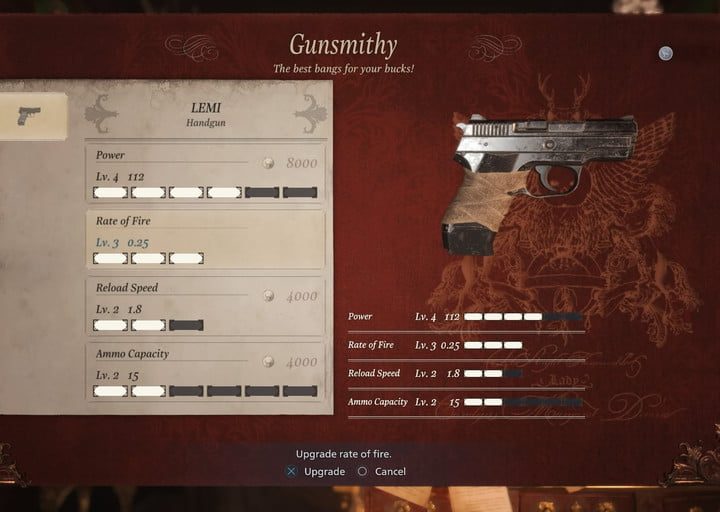 Opción para configurar una pistola