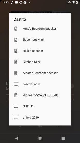 Lista de dispositivos para Chromecast