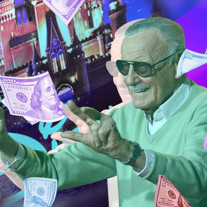 Una imagen de Stan Lee y la compra de Marvel por Disney
