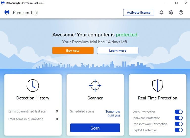 Malwarebytes Anti-Malware Free, uno de los mejores antivirus gratuitos para PC.