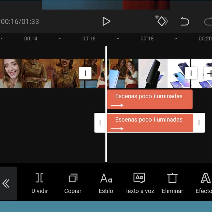 Duplicar textos en CapCut