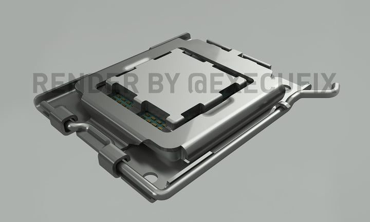Render de un procesador Zen 4 con el nuevo socket AM5 de AMD .