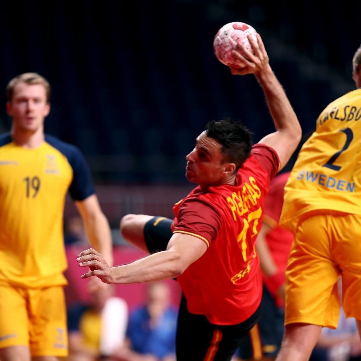 El pivote Adrià Figueras de la selección española de balonmano