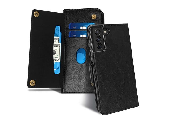 FYY Funda billetera de cuero de lujo para Samsung Galaxy S21.