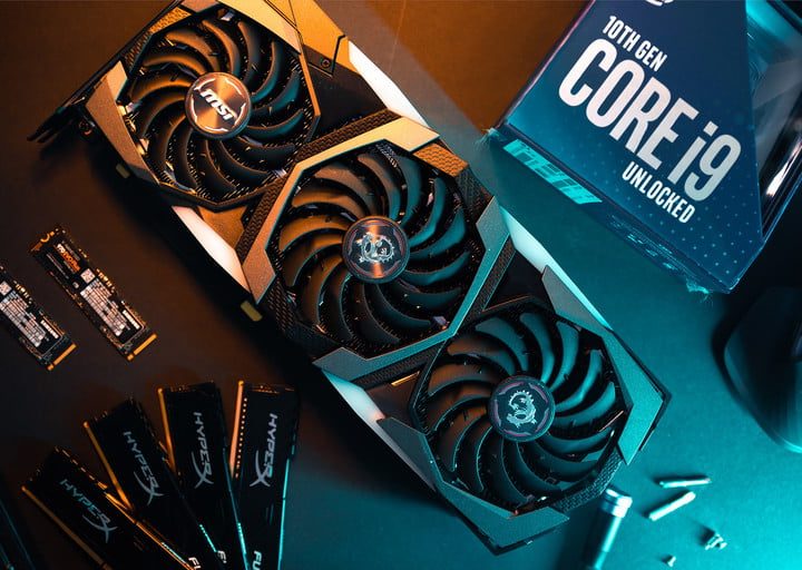 Componentes de una computadora de escritorio donde estaca al centro la tarjeta gráfica para diferencias qué es la GPU