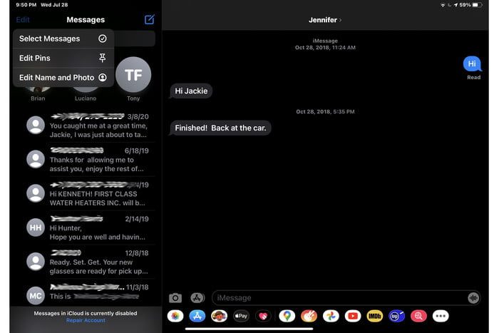 Cómo anclar mensajes en iPadOS 14.