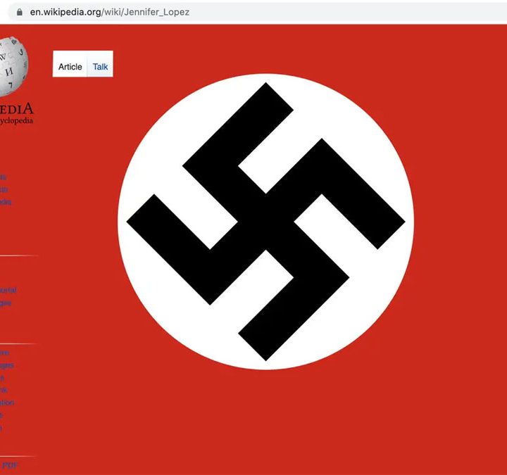 Varias páginas de Wikipedia se llenaron de esvásticas