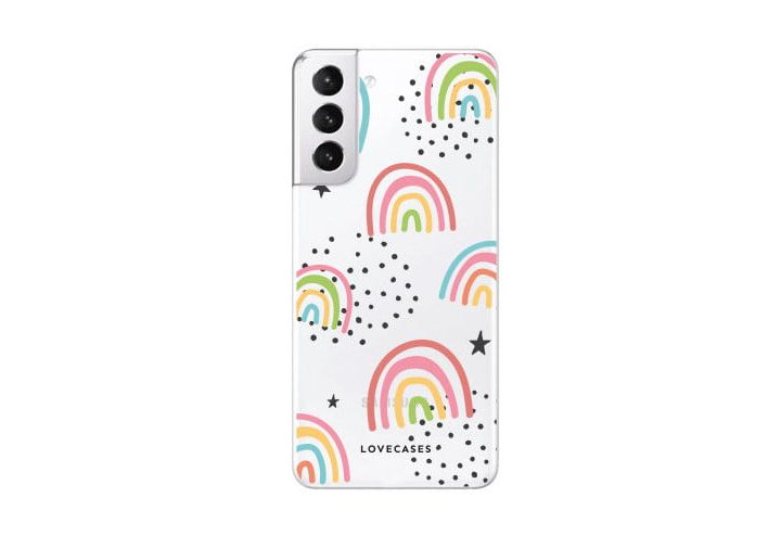 Funda LoveCases Abstract Rainbow para Samsung Galaxy S21.