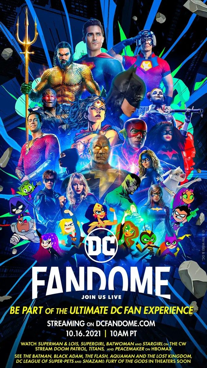 La imagen muestra el afiche del evento virtual DC FanDome