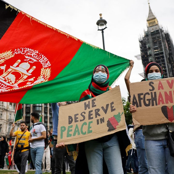 Manifestaciones a favor de refugiados afganos