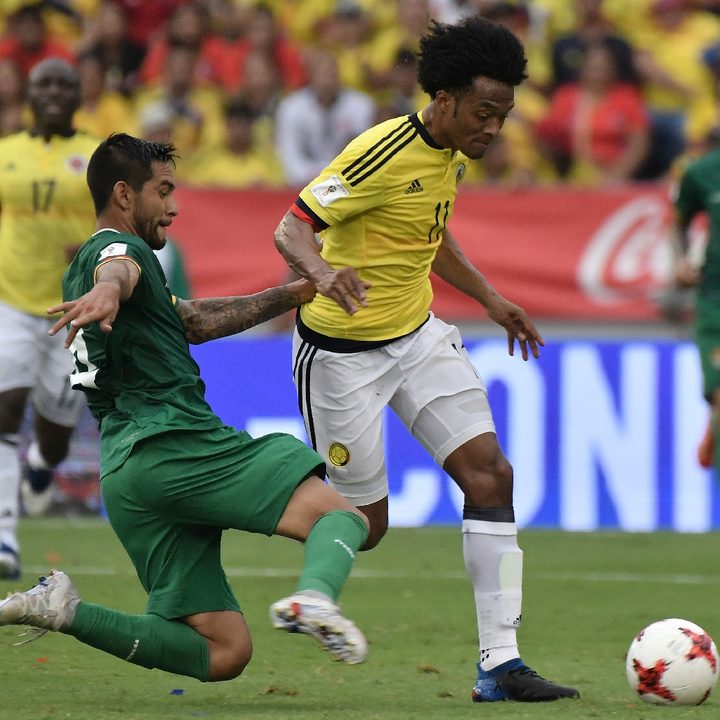 Juan Guillermo Cuadrado supera la marca del defensor boliviano Cristián Coimbra por las eliminatorias pasadas. El colombiano estará presente en La Paz.