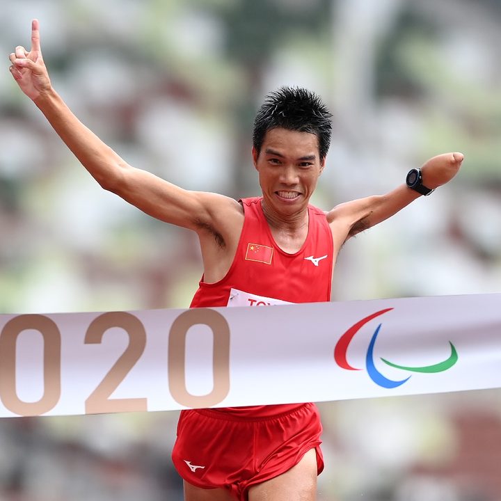 El chino Chaoyan Li, ganador del maratón paralímpico en la categoría T-46.